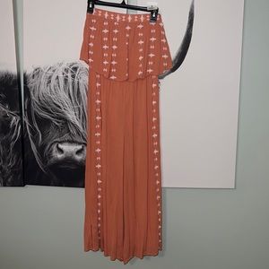 Orange Strapless Jumpsuit